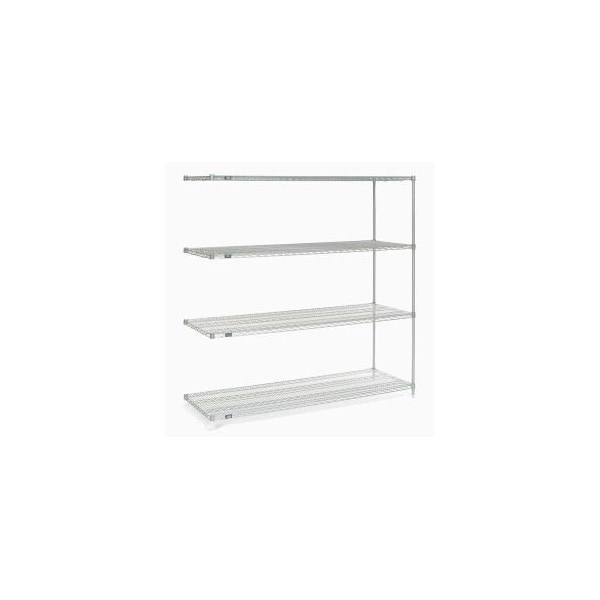 Global Equipment Nexel Stainless Steel Wire Shelving Add-On Unit - 5 Tier - 72"W x 24"D x 63"H A24726S5 - main